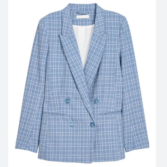 H&M blue checked blazer 🦋 - Picture 2 of 4